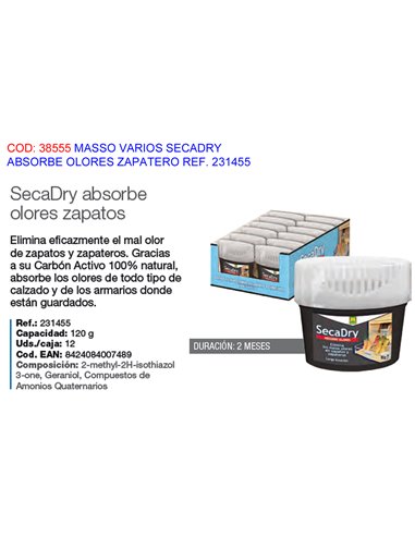 MASSO SECADRY ABSORBE OLORES ZAPATERO REF. 231455