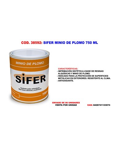 SIFER MINIO DE PLOMO 750 ML