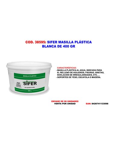 SIFER MASILLA UNIVERSAL TAPA GRIETAS PLASTICA BLANCO TARRO 400GR