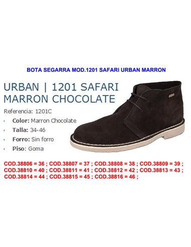 BOTA SEGARRA FINSTOCK MOD.1201 SAFARI URBAN MARRON TALLA 36