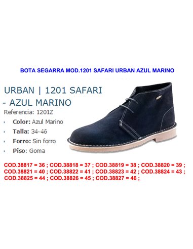 BOTA SEGARRA FINSTOCK MOD.1201 SAFARI URBAN AZUL MARINO TALLA 36