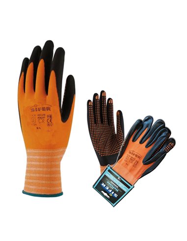 GUANTE SIFER NYLON+NITRILO PUNTOS SICRODOT T-7 NARANJAHEFESTO