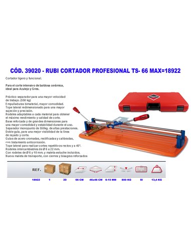 RUBI CORTADOR PROFESIONAL TS- 66 MAX18922 