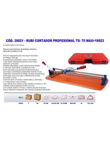 RUBI CORTADOR PROFESIONAL TS- 75 MAX18923 