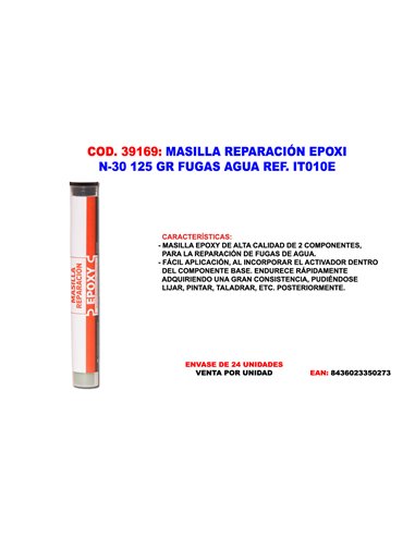 MASILLA REPARACION EPOXI N-30 125 GR FUGAS AGUA IT010E