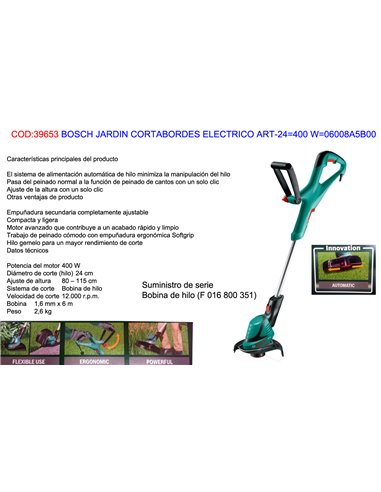 BOSCH JARDIN CORTABORDES ELECTRICO ART-24400 W06008A5800