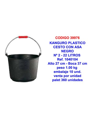 RUBI KANGURO PLASTICO CESTO N�220 LT CON ASA PU�O PLASTIC88772