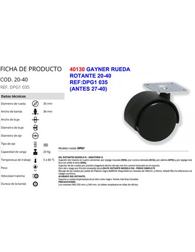 GAYNER RUEDA 20-40REF:DPG1 035  (ANTES 27-40)