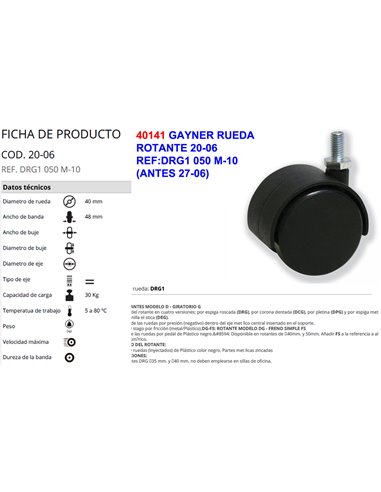 GAYNER RUEDA 20-06REF:DRG1 050 M-10  (ANTES 27-06)