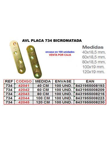 AVL PLACA 734-  40 BICROMATADA