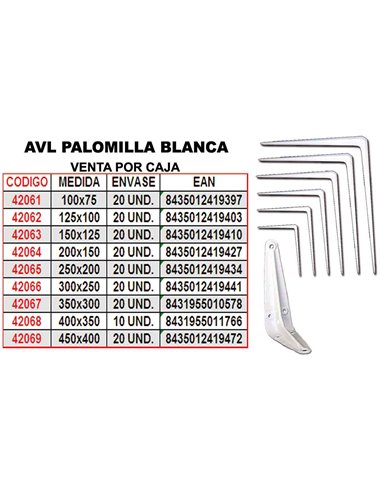 AVL PALOMILLA BLANCA 125x100        1940-3