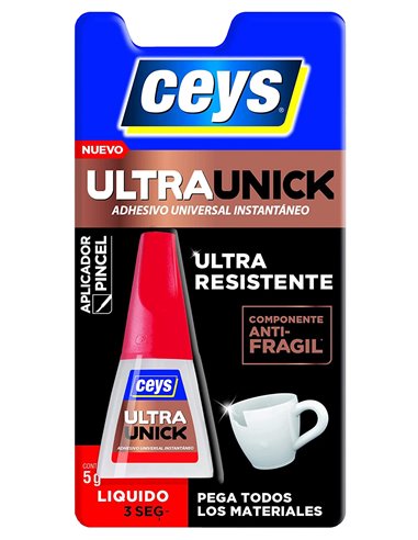 CEYS ADHESIVO INSTANTANEO ULTRAUNICK LIQ. 5 GR PINCEL504070