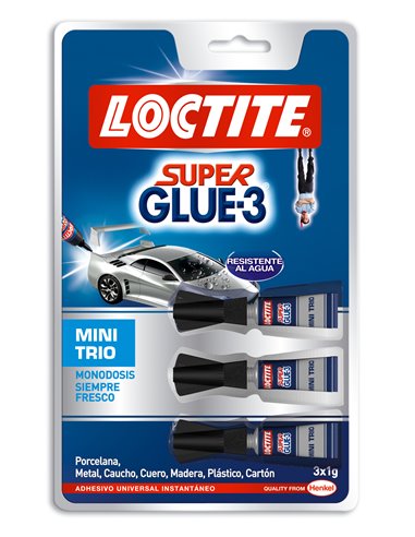 HENKEL LOCTITE SUPER GLUE-3 CIANOCRILATO 1 GR.MINI TRIO2640065