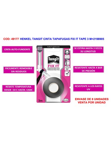 HENKEL TANGIT CINTA TAPAFUGAS FIX IT TAPE 3 M2198905