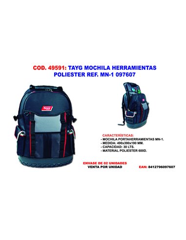 TAYG MOCHILA HERRAMIENTAS POLIESTER MN-1 097607