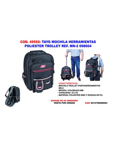 TAYG MOCHILA HERRAMIENTAS POLIESTER TROLLEY MN-2 098604