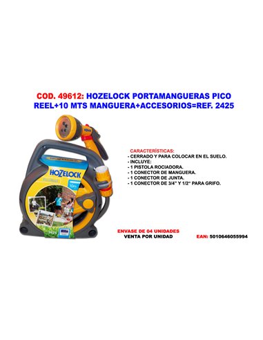 HOZELOCK PORTAMANGUERAS PICO REEL+10 M MANGUERA+ ACC.2425