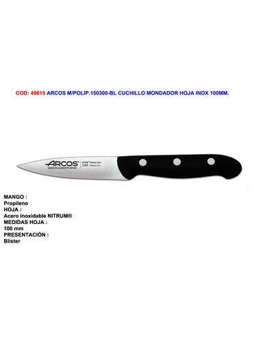 ARCOS M/POLIP.150300-BL CUCHILLO MONDADOR HOJA INOX 100MM.