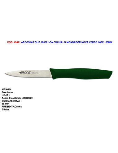 ARCOS M/POLIP.188521-CA CUCHILLO MONDADOR NOVA VERDE INOX   85MM