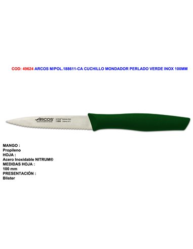 ARCOS M/POL.188611-CA CUCHILLO MONDADOR PERLADO VERDE INOX 100MM