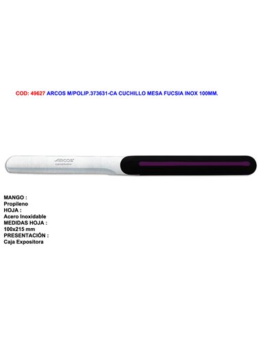 ARCOS M/POLIP.373631-CA CUCHILLO MESA FUCSIA INOX 100MM.