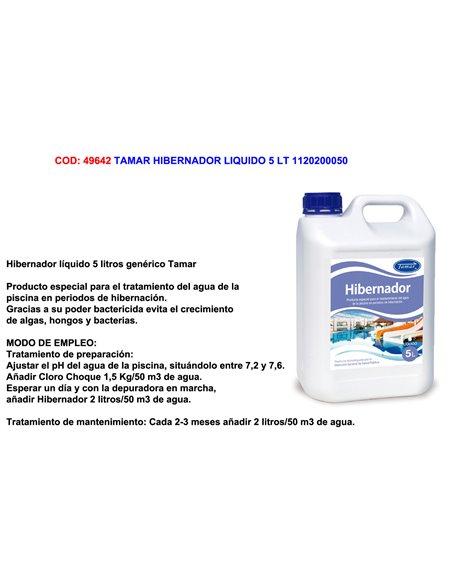 TAMAR HIBERNADOR LIQUIDO 5 LT 1120200050
