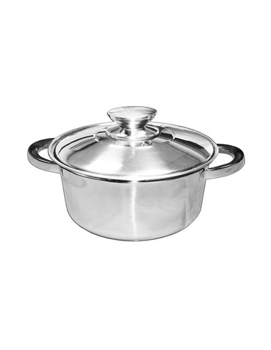 TALOX CACEROLA ACERO INOX 18/8 C/TAPA 16x  7 CM - 1,4 LT MOD.201