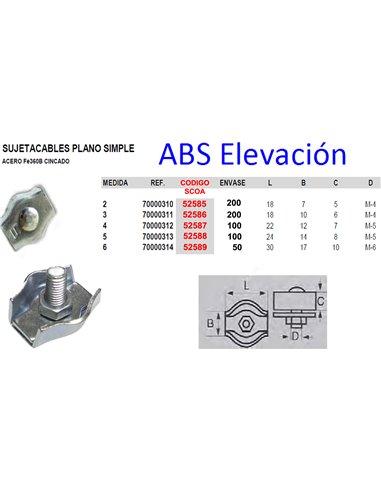 AVL SUJETACABLES PLANO SIMPLE 4 CINCADO70000312