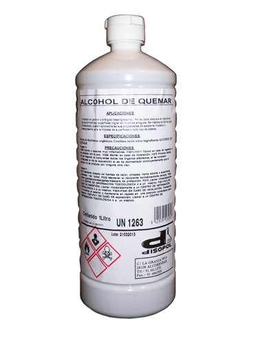 DISOPOLSA ALCOHOL DE QUEMAR PLASTICO 1 LITRODDALQ12*1PVC