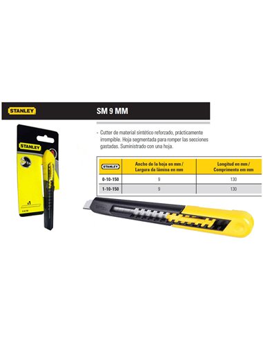 STANLEY CUTTER ABS SM HOJA 9 MM BL. SINTETICO REFORZADO0-10-150