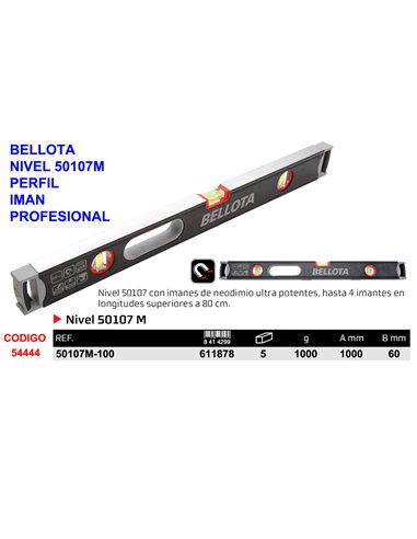 BELLOTA NIVEL 50107M-100 PERFIL IMAN PROFESIONAL