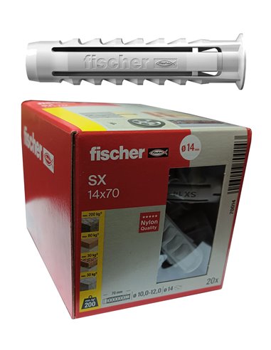 FISCHER TACOS SX PROMO 20 UN/CAJA GRIS 14X70  70014