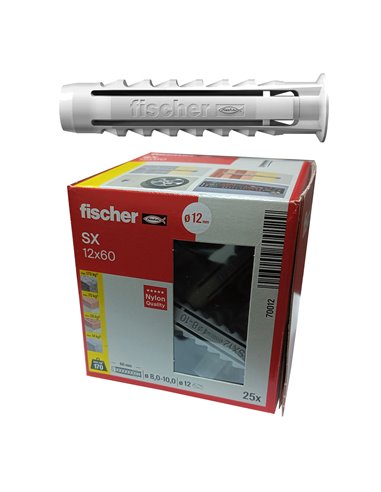 FISCHER TACOS SX PROMO 25 UN/CAJA GRIS 12X60  70012