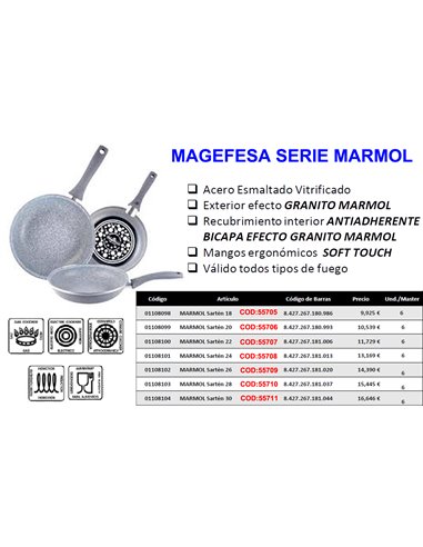 MAGEFESA FINSTOCK  SERIE MARMOL SARTEN 24  01108101