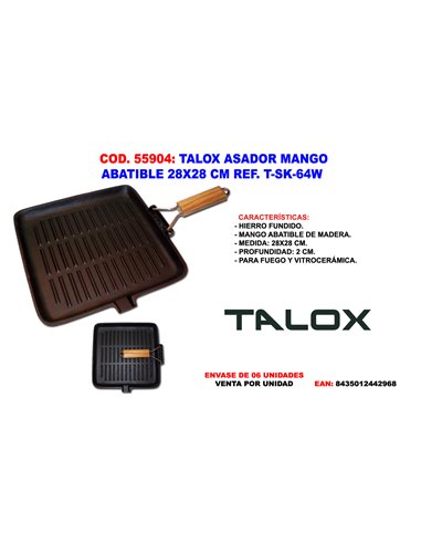 TALOX ASADOR MANGO ABATIBLE 28 X 28 T-SK-64W