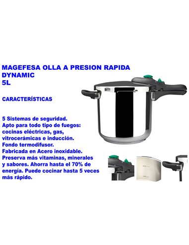 MAGEFESA OLLA A PRESION  RAPIDA DYNAMIC 5 LITROS