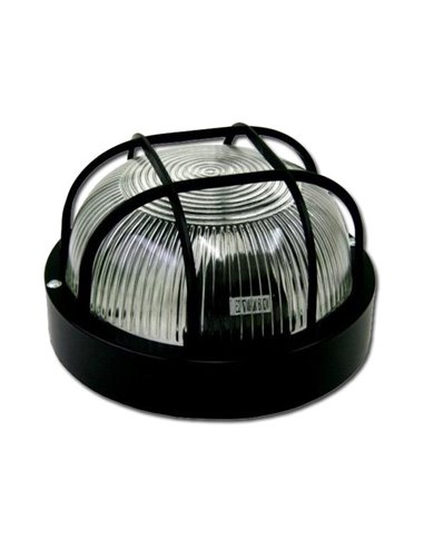 ELECTRICIDAD APLIQUE REDONDO 60W E-27 NEGRO CAJA �18,5 CM 14023