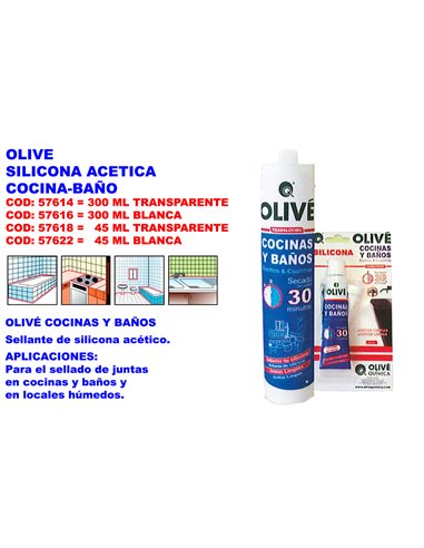 OLIVE SILICONA ACETICA ACIDA S-11 COCINA-BA�O TRANSPARENT 300 ML