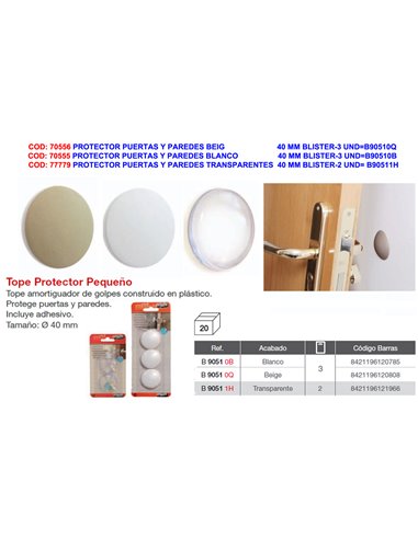 BRINOX PROTECTOR PUERTAS+PAREDES BLANCO 40MM BL-3 UNDB90510B