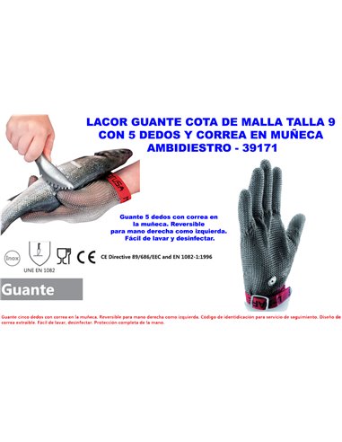 LACOR GUANTE ANTICRTE COTA CORREA MU�ECA AMBIDIESTRO T-939171