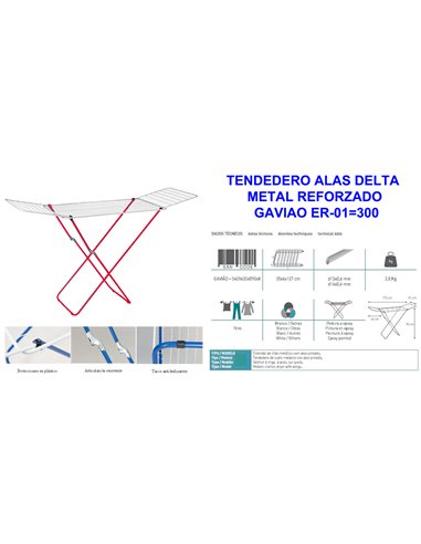 TENDEDERO ALAS DELTA METAL REFORZADO GAVIAO ER-01300