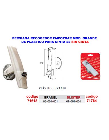 PERSIANA RECO.EMBUTIR PLAST.GRANDE BLANCO CINTA 2206001001