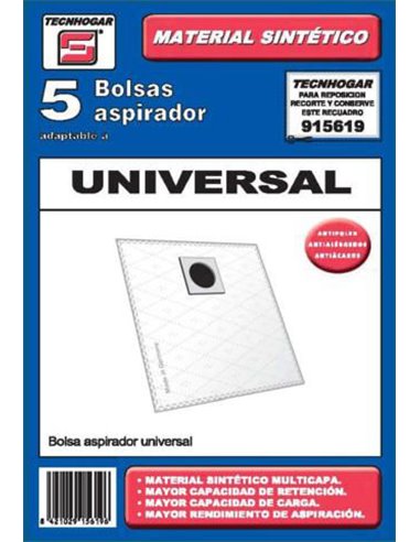 BOLSA ASPIRADOR PACK 5 UDS. UNIVERSAL 915619