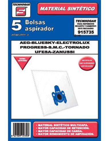 BOLSA ASPIRADOR PACK 5 UDS. AEG-ELECTROLUX 915735