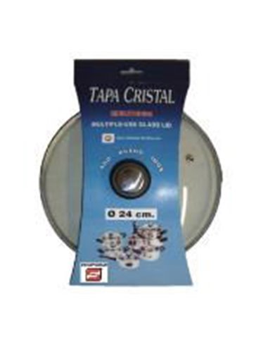 TAPA CRISTAL INOX CON VALVULA 16 CM REF. 19001