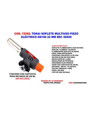 TOKAI SOPLETE  QUEMADOR NS100 SIN CARTUCHO B-250 66950