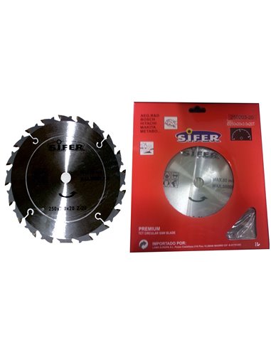 SIFER DISCO DESBROZADORA 250x20,0x3.0Z20  250203-20