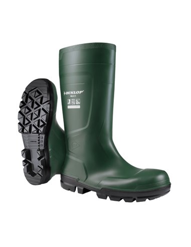 DUNLOP BOTA AGUA GOMA VERDE PUNTER+SUELA ACERO WORK IT  N�43