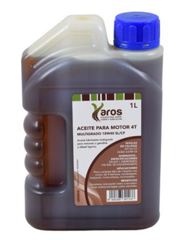 YAROS ACEITE 4 TIEMPOS MULTIGRADO15W40 SL/CF 1 LT0006000848