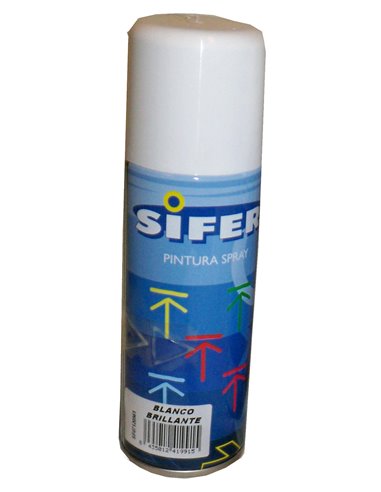 SIFER PINTURA SPRAY ESMALTE SINTET.BRILLANTE 200ML BLANCO BRILLO